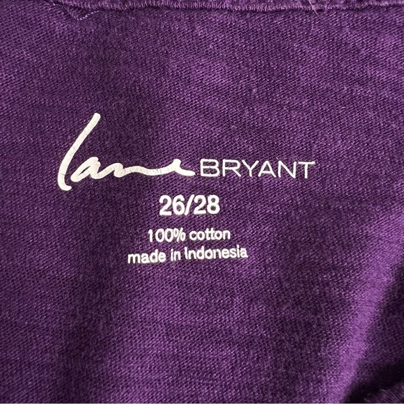 Lane Bryant Purple Cotton Long Sleeve Vneck Size 26/28 - Picture 10 of 10